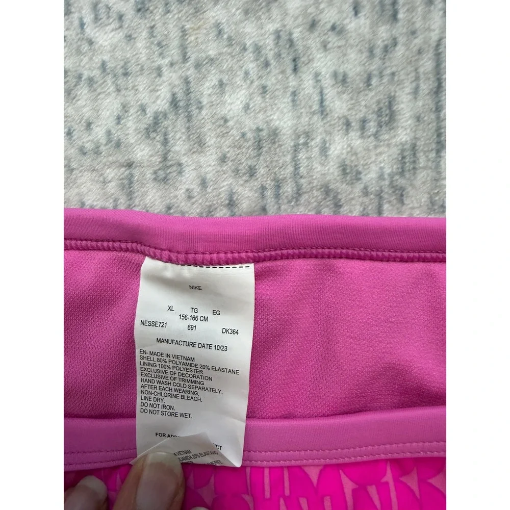 Nike‎ Girls Pink Logo Print Bikini Swim Bottom NESSE721 Size XL Kids
